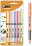 BIC Evidentiatoare Highlighter Grip Pastel, varf tesit, mediu, diverse culori, 6 buc/set BIC 992561