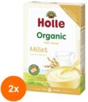 Holle Baby Set 2 x Piure din Cereale, Lapte si Mei Eco, Holle Baby, 250 g (OIB-2xBLG-4951360)