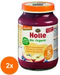 Holle Baby Set 2 x Piure de Mere si Afine Eco, Holle Baby, 190 g