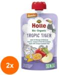 Holle Baby Set 2 x Piure de Mere cu Mango si Fructul Pasiunii Eco, Tropic Tiger, Holle Baby, 100 g