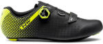 NorthWave Road Core Plus 2 országúti kerékpáros cipő, SPD-SL, fekete-neon sárga, 43, 5-es