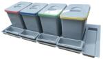EKOTECH - Beépíthető hulladékgyűjtő PRACTIKO 1200 - 4x15 liter + 4 tartó (91224100B5)