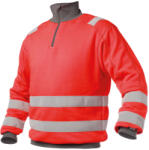 DASSY Denver jólláthatósági munkavédelmi pulóver piros/cementszürke színben (3003762084B6643003XL)