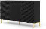 BIM Furniture Komód 150cm, Matt Fekete Színben, 3d Surf (bim_surf_cabinet_3d_150_black_mat_5903769732289)