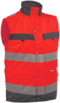 DASSY Bilbao jólláthatósági munkavédelmi mellény piros/cementszürke színben (3501004070B6643003XL)