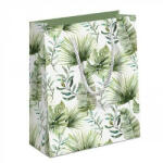 Ambiente Jungle Leaves white papír ajándéktáska 22x9x23cm