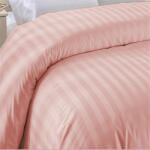 HomePuls Cearsaf de pilota 2 persoane Damasc Bumbac 100% tip Hotel cu dunga 1 cm, 160x220 cm, Roz Pudra