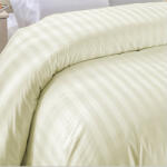 HomePuls Cearsaf de pilota 2 persoane Damasc Bumbac 100% tip Hotel cu dunga 1 cm, 160x220 cm, Crem Deschis