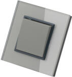 Smarthugo szürke üvegkeretes impulzus kapcsoló, Nyomógomb - 101N (sh101404)