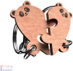 Love & Lights Panda alakú páros kulcstartó