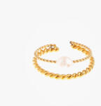LAAVA Aranyozott gyűrű gyönggyel (állítható méret) - laava - 4 890 Ft