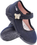 Ren But Pantofi fetite, din material textil, bleumarin, cu fluturas (REB5402)