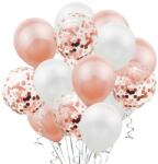 Teno Set 15 Baloane Teno®, Confeti, Petreceri/Aniversari/Evenimente, o singura dimensiune, 3 culori, latex, roz/alb/transparent