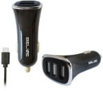 Beline Incarcator de retea Car charger 3xUSB 4A with USB-C cable 100cm black (Beli0017) - vexio