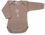  Babastar hosszú ujjú pamut body (80) Zsiráf It's a girl! mogyoró