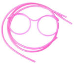 Harko Vicces szeműveget formáló rugalmas PVC szívószál, világos pink (5995206004257)