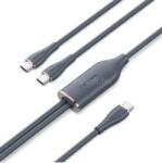 Vention USB-C 2.0/M -> 2*USB-C/M 5A, szilikon 1, 5m kábel (fekete) (CTMBG) (CTMBG)