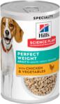 Hill's Hrana umeda pentru caini Hill's SP Canine Perfect Weight Adult cu Pui si Legume, 363 g