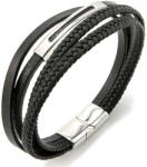 Troli Brățară neagră din piele Leather VSB003SB-PET
