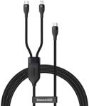 Baseus Кабел Baseus Flash Series 2-in-1 100W (CA1T2-F01), от USB C(м) към USB C(м) и Lightning(м), 1.2m, черен (CA1T2-F01)