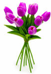  10 szálas tulipán csokor művirág - lila (110637)