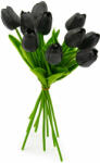  10 szálas tulipán csokor művirág - fekete (110636)