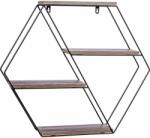 STILISTA Fali hatszögletű polc 51 x 58 x 11 cm sötét fa (40070324)