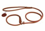 COLLAR Lesă strangulantă din piele 135cm, 4mm - maro
