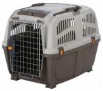 TRIXIE Trixie SKUDO 4 Cușcă de transport din plastic gri-maro, S-M 48 x 51 x 68 cm