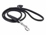 COLLAR Lesă rotundă din piele pentru câini - 122cm, 6mm - neagră