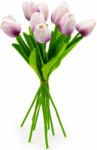  10 szálas tulipán csokor művirág - lilás árnyalatok (110624)