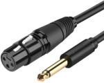 UGREEN Cablu UGREEN AV131 Female XLR cable for jack 6.35 men - 3m (black)