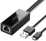 UGREEN 30985 Chromecast Ethernet Adaptor Micro USB la RJ45 (negru)