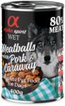 Alpha Spirit Alpha Spirit Dog Meatballs 6 x 400 g - Porc și chimion