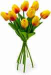  10 szálas tulipán csokor művirág - sárga-piros (110634)