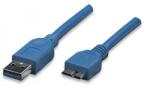 TECHLY 2.0m USB 3.0 A-Micro B M/M USB kábel 2 M USB 3.2 Gen 1 (3.1 Gen 1) USB A Micro-USB B Kék (ICOC-MUSB3-A-020) (ICOC-MUSB3-A-020)