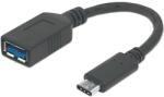 Manhattan 355285 USB kábel 0, 15 M USB 3.2 Gen 1 (3.1 Gen 1) USB C USB A Fekete (355285) (355285)