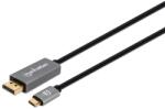 Manhattan 354844 video átalakító kábel 2 M USB C-típus DisplayPort Fekete, Ezüst (354844) (354844)