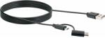 SCHWAIGER USB 2.0-A apa - MicroUSB/USB-C apa Adat- és töltőkábel 1m - Fekete (CK3112533) (CK3112533)
