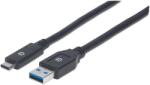 Manhattan 354981 USB kábel 3 M USB 3.2 Gen 1 (3.1 Gen 1) USB C USB A Fekete (354981) (354981)