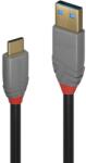 Lindy 36911 USB kábel 1 M USB C USB A Fekete, Szürke (36911) (36911)