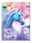 DERFORM Unikornis A/4 gumis mappa - Born to be an unicorn (TGA4JR15) (TGA4JR15)
