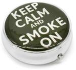 Angelo Kör alakú zsebhamutál - Keep Calm and Smoke On felirattal - fekete (A-400800-2)