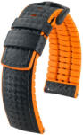 Hirsch Ayrton Fekete/Narancssárga Fekete csattal óraszíj - 22mm / L -120/80mm