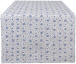 Clayre & Eef Traversa masa bumbac alb albastru 50x140 cm (BRB64) Fata de masa