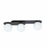 Emibig Plafoniera neagra cu 3 globuri din sticla alba Plaza (1118/3)