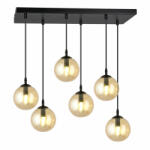Emibig Lustra moderna neagra cu 6 pendule cu globuri bej Cosmo (713/6)