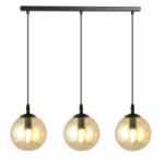 Emibig Lustra liniara neagra cu 3 pendule cu globuri bej Cosmo (713/3)