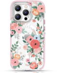 Kingxbar Husa Kingxbar Flora Series magnetic case for iPhone 14 Pro MagSafe decorated with rose flowers print - vexio