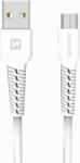 SWISSTEN 71505521 Basic USB Type-A apa - Micro USB Type-B apa Adat és töltő kábel - Fehér (1m) (71505521)